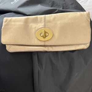 Coach Gold Leather Clutch